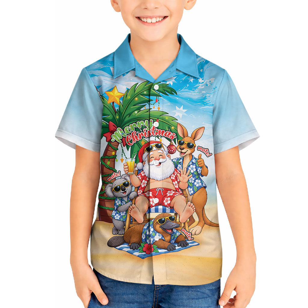 Aussie Christmas Hawaiian Shirt Santa Summer Vibes