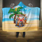 Aussie Christmas Hooded Blanket Santa Summer Vibes