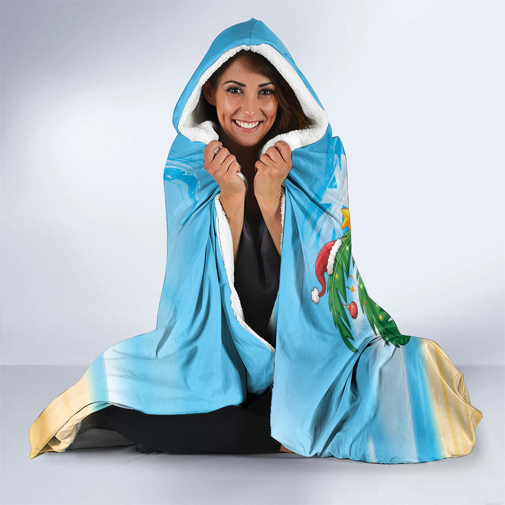 Aussie Christmas Hooded Blanket Santa Summer Vibes