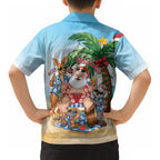 Aussie Christmas Kid Hawaiian Shirt Santa Summer Vibes