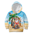 Aussie Christmas Kid Hoodie Santa Summer Vibes