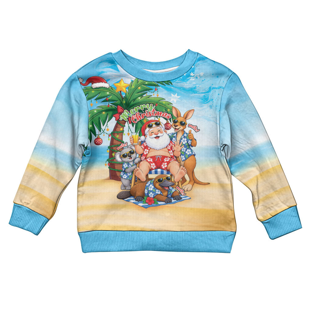 Aussie Christmas Kid Ugly Christmas Sweater Santa Summer Vibes