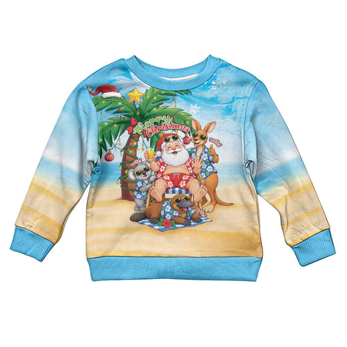 Aussie Christmas Kid Ugly Christmas Sweater Santa Summer Vibes