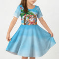 Aussie Christmas Kid Short Sleeve Dress Santa Summer Vibes