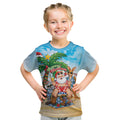 Aussie Christmas Kid T Shirt Santa Summer Vibes