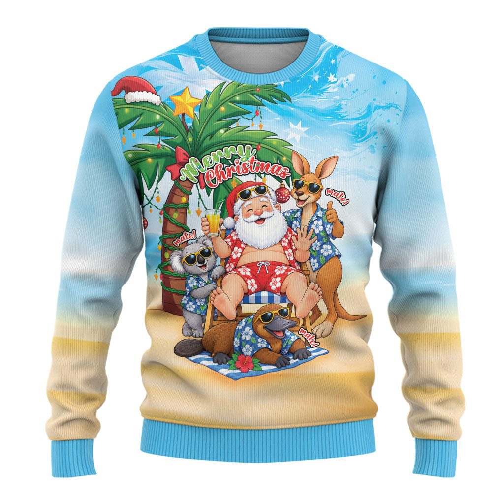 Aussie Christmas Ugly Christmas Sweater Santa Summer Vibes