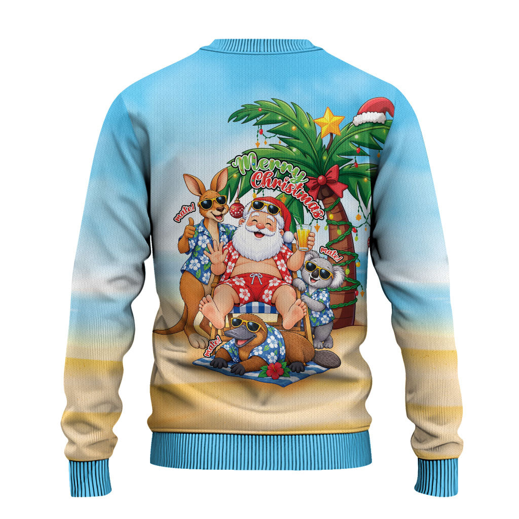 Aussie Christmas Ugly Christmas Sweater Santa Summer Vibes