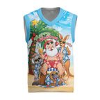 Aussie Christmas Knitted V-Neck Vest Santa Summer Vibes