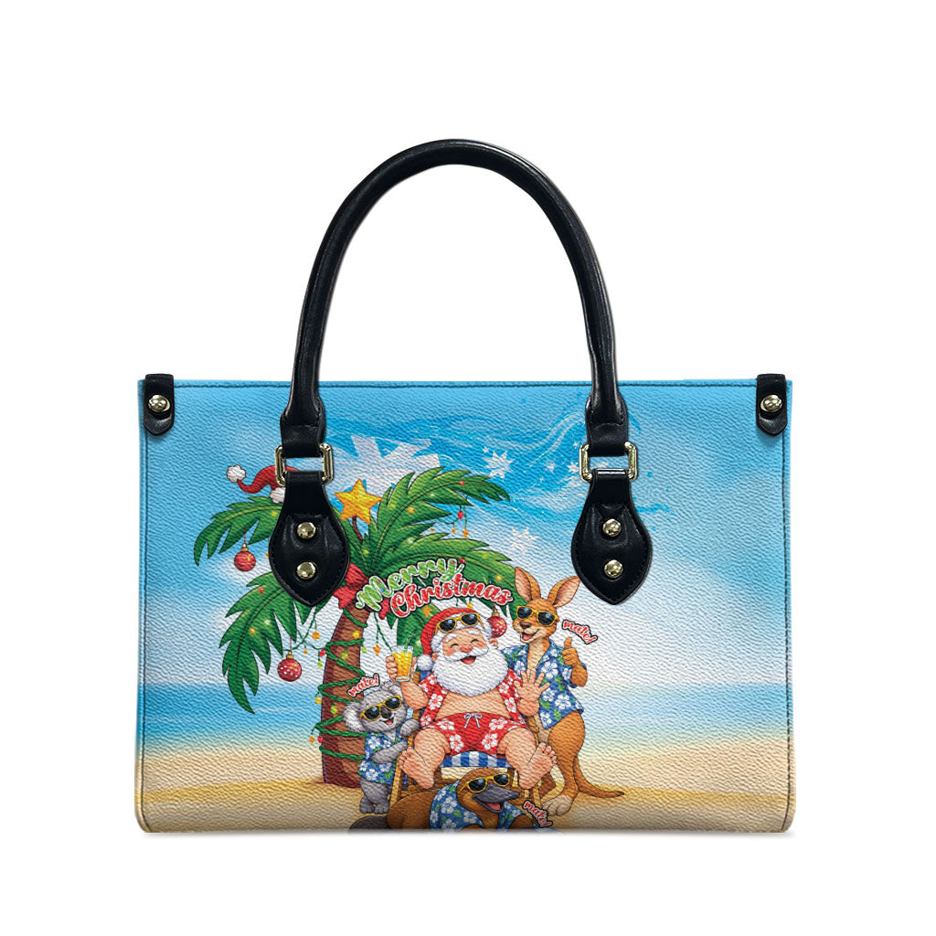 Aussie Christmas Leather Bag Santa Summer Vibes