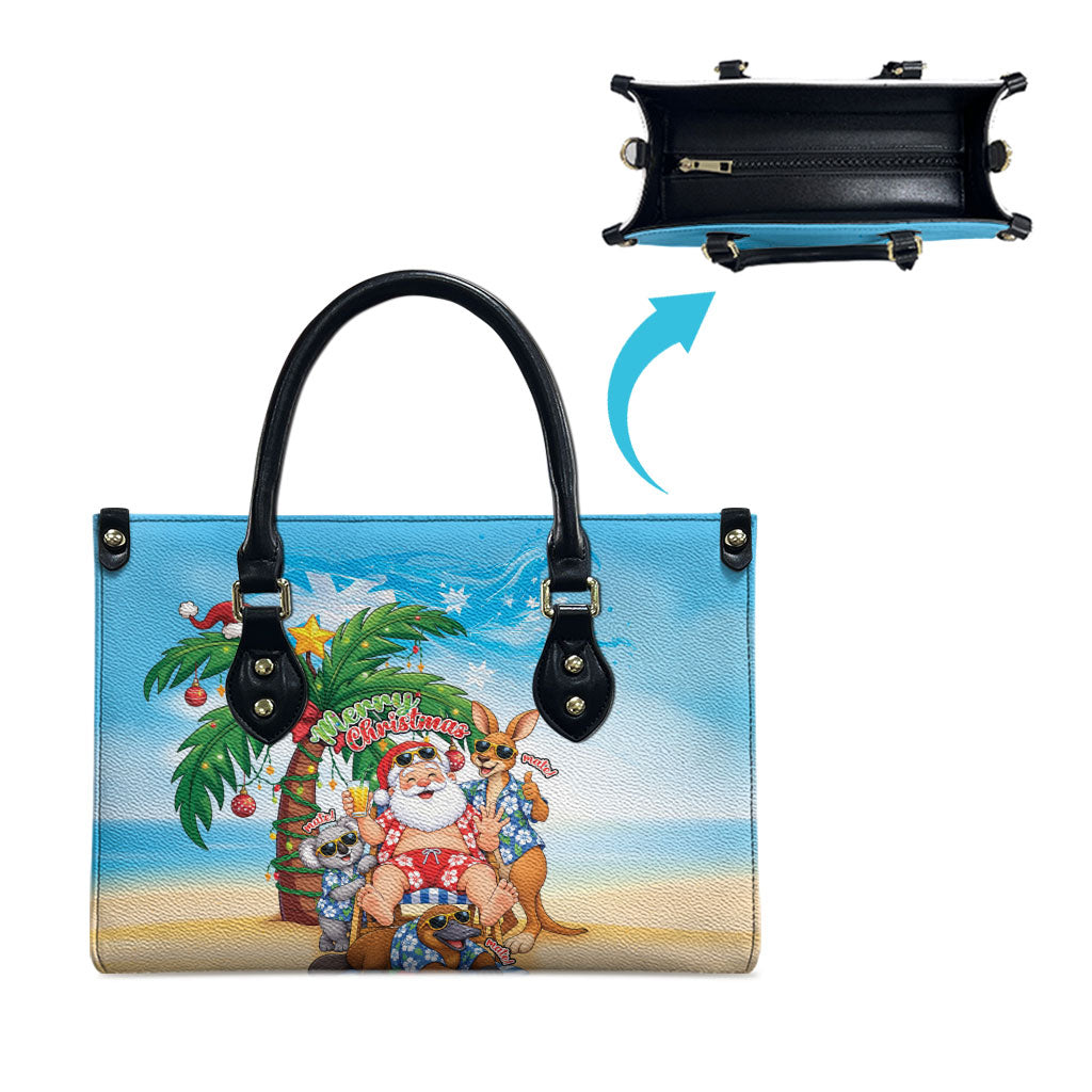 Aussie Christmas Leather Bag Santa Summer Vibes