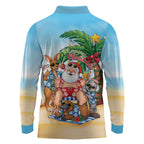 Aussie Christmas Long Sleeve Polo Shirt Santa Summer Vibes