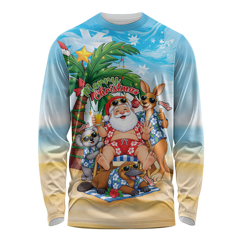Aussie Christmas Long Sleeve Shirt Santa Summer Vibes