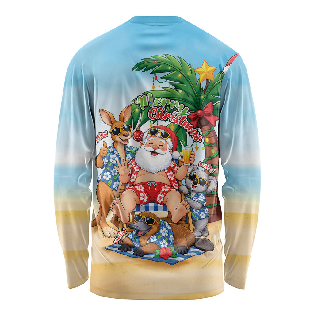 Aussie Christmas Long Sleeve Shirt Santa Summer Vibes