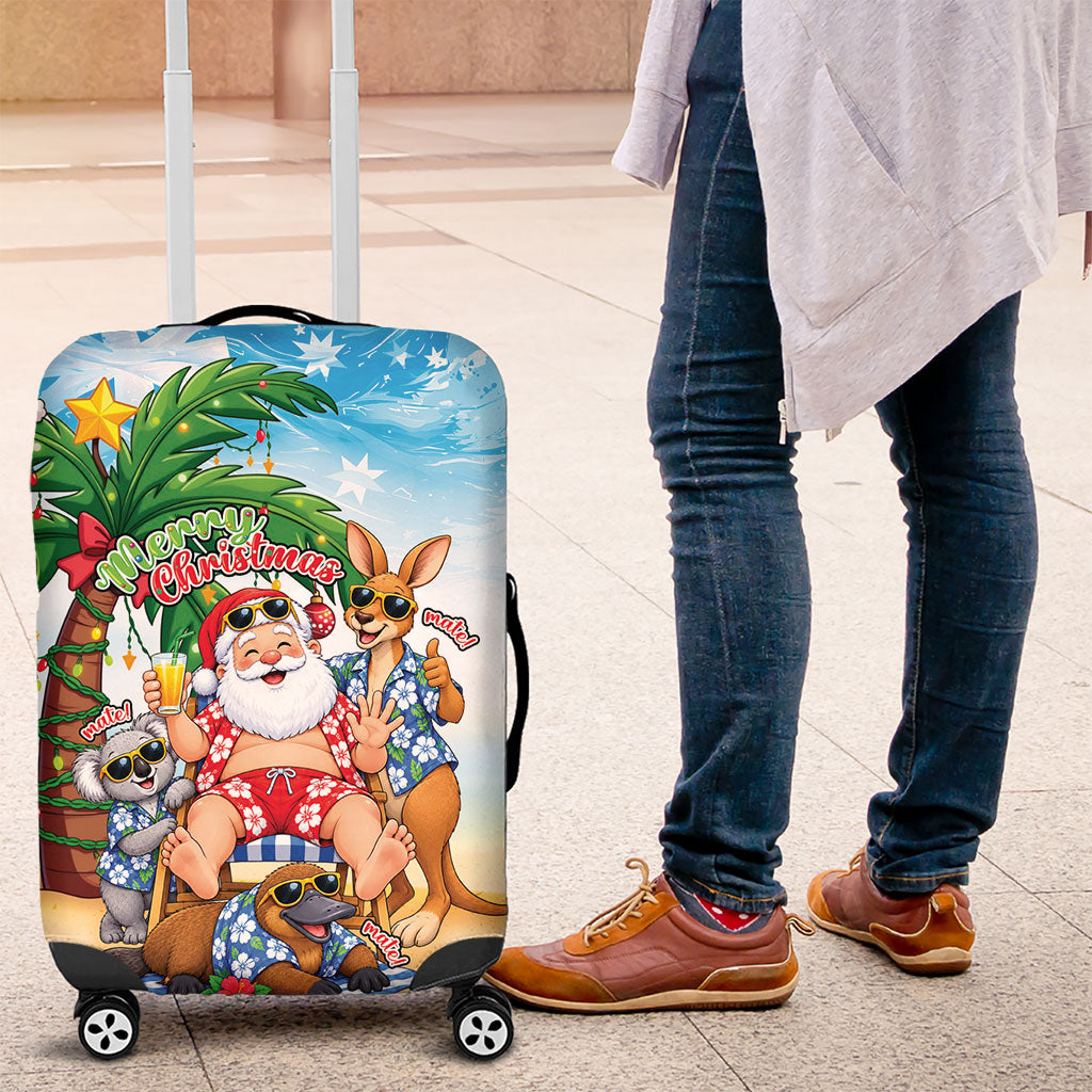 Aussie Christmas Luggage Cover Santa Summer Vibes