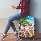 Aussie Christmas Luggage Cover Santa Summer Vibes