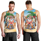 Aussie Christmas Men Tank Top Santa Summer Vibes