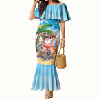 Aussie Christmas Mermaid Dress Santa Summer Vibes