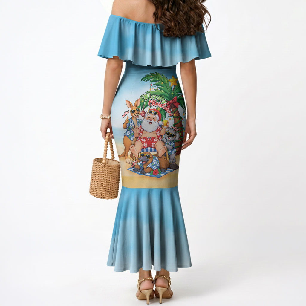 Aussie Christmas Mermaid Dress Santa Summer Vibes