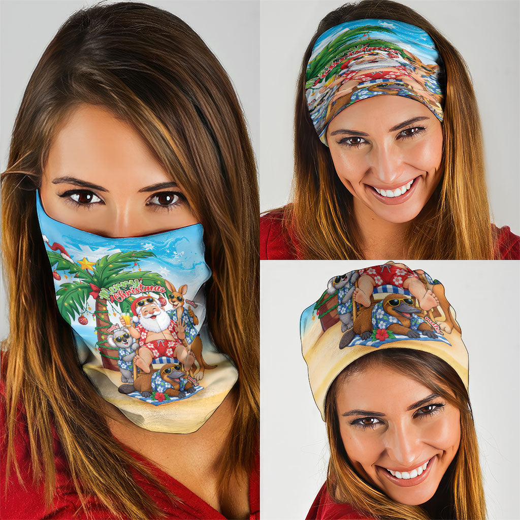 Aussie Christmas Neck Gaiter Santa Summer Vibes