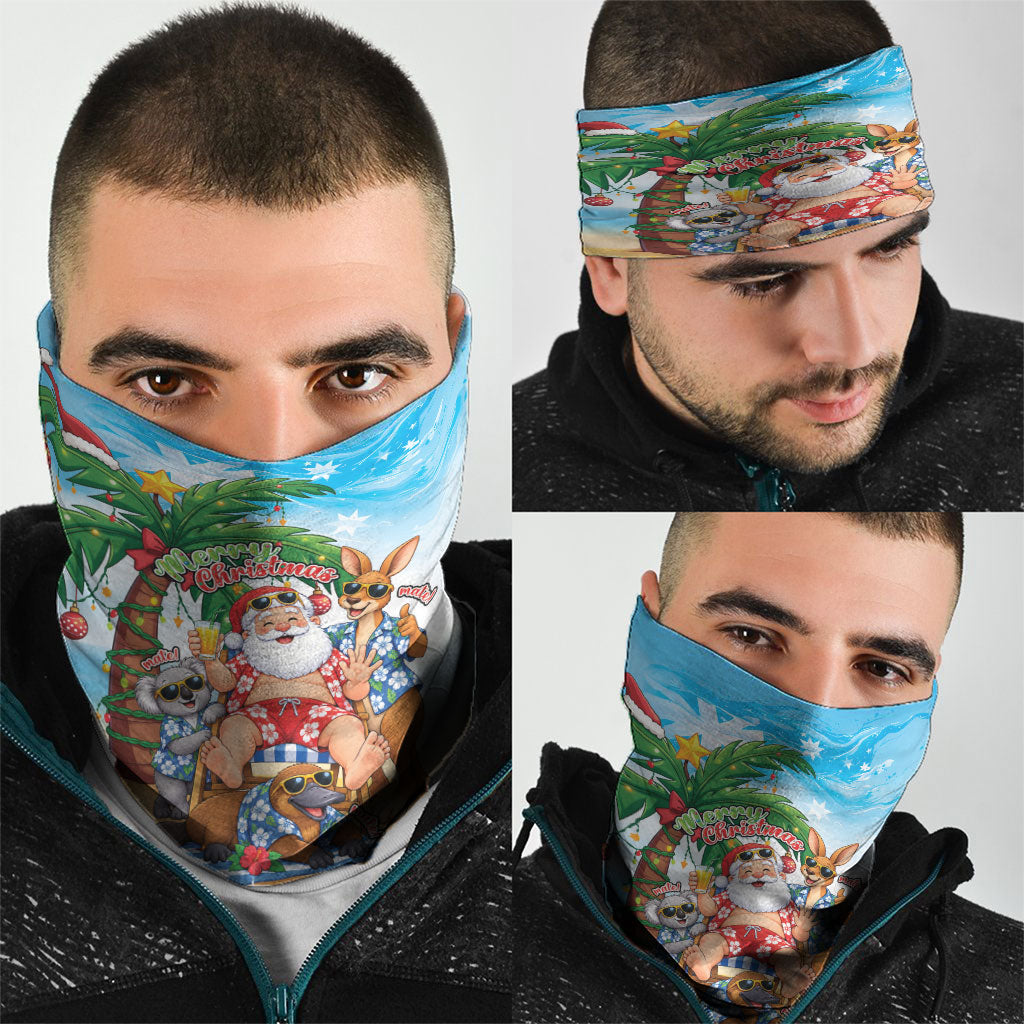 Aussie Christmas Neck Gaiter Santa Summer Vibes