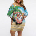 Aussie Christmas Off Shoulder Short Dress Santa Summer Vibes