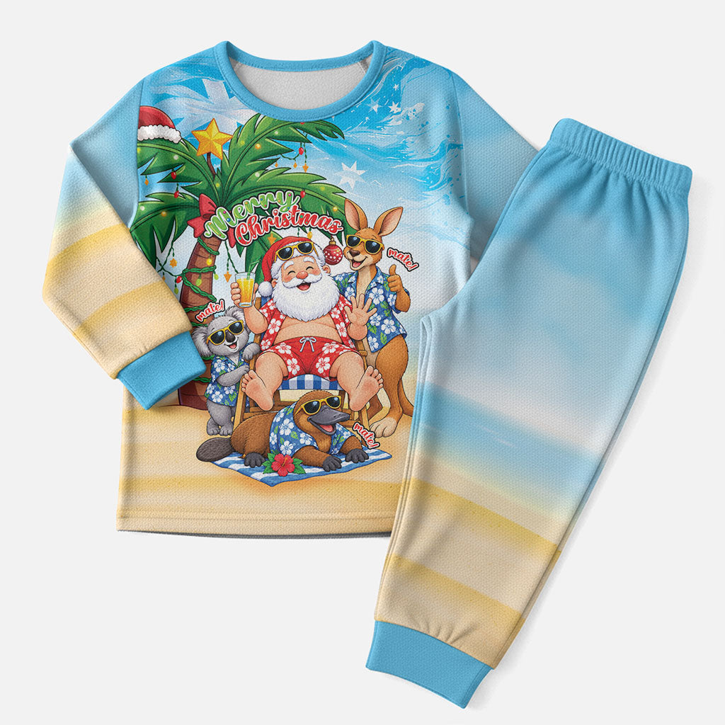 Aussie Christmas Pajama Set Santa Summer Vibes