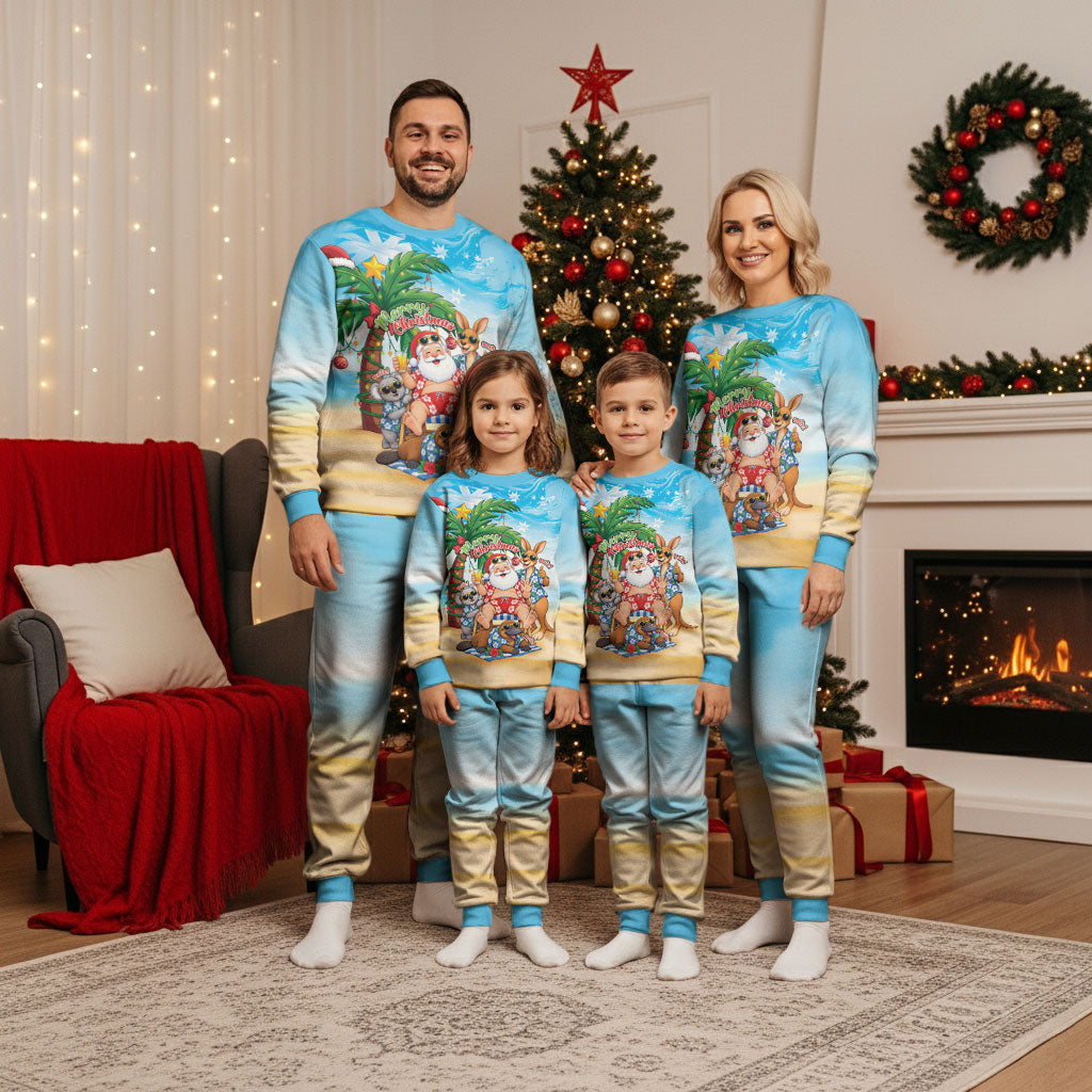 Aussie Christmas Pajama Set Santa Summer Vibes