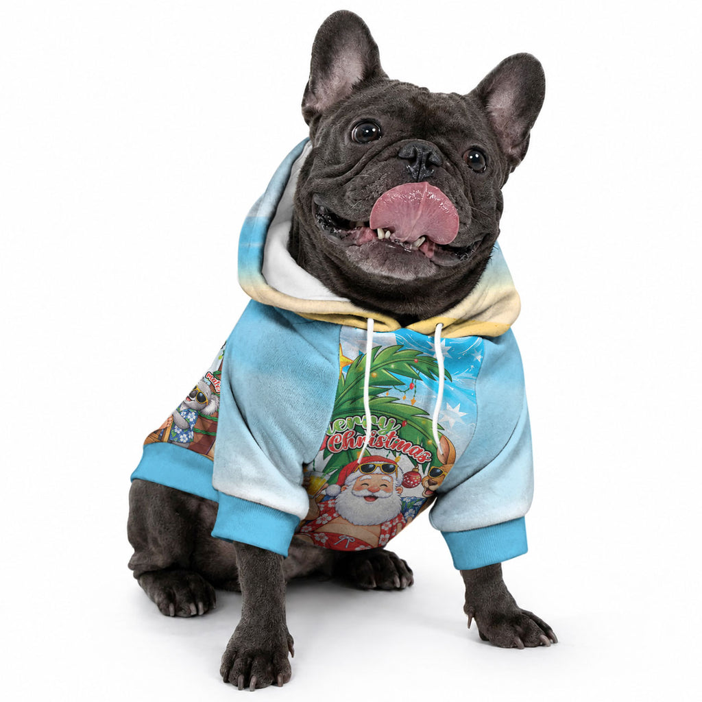 Aussie Christmas Pet Hoodie Santa Summer Vibes