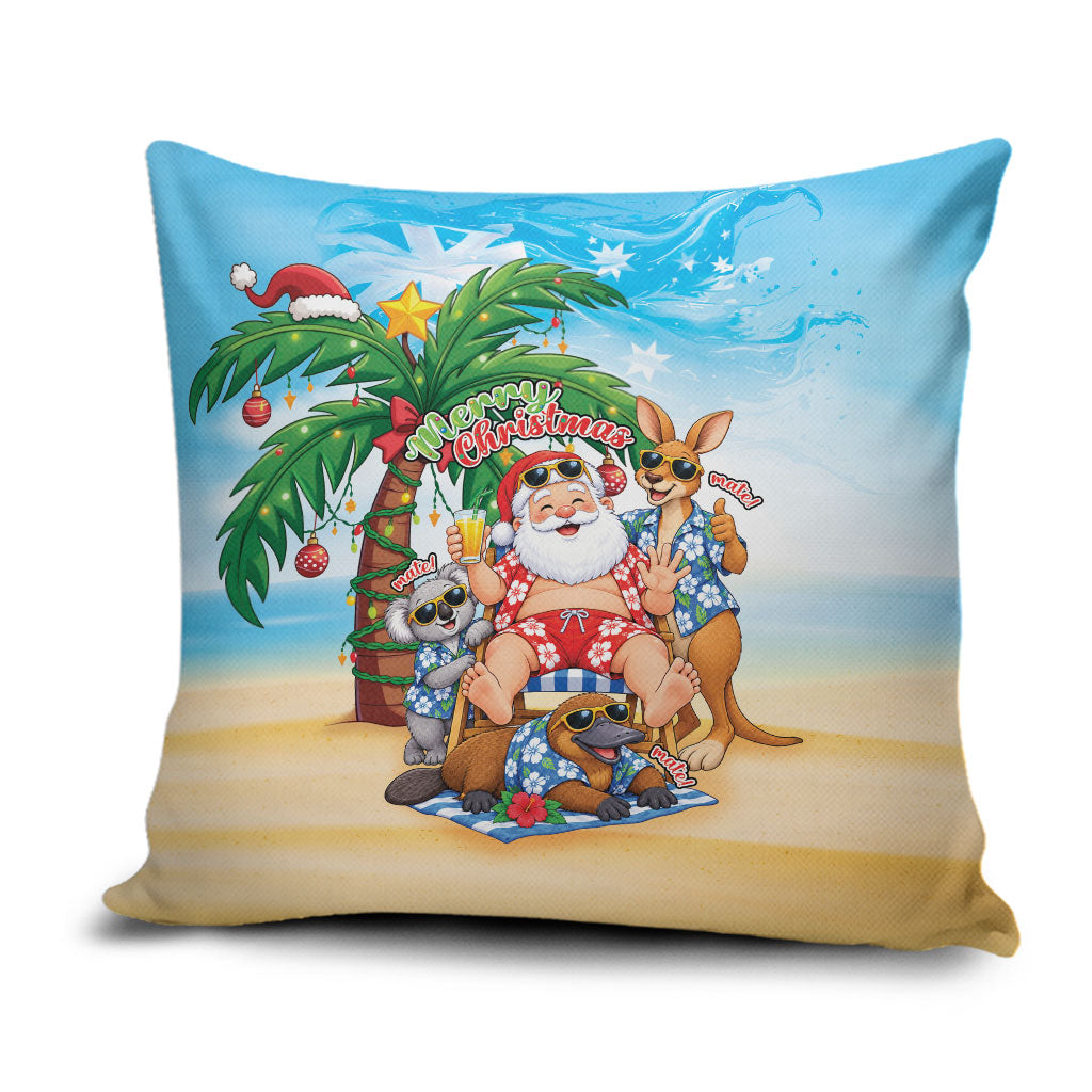 Aussie Christmas Pillow Cover Santa Summer Vibes