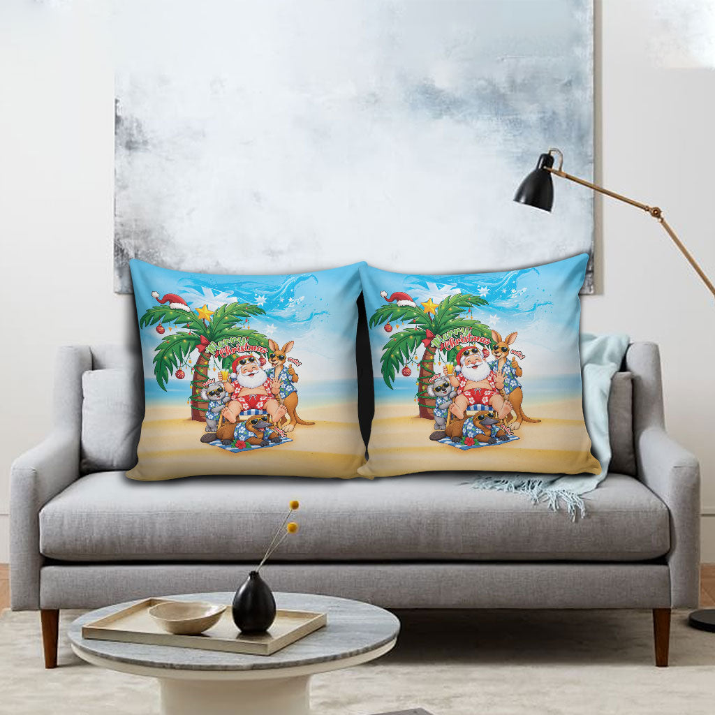 Aussie Christmas Pillow Cover Santa Summer Vibes