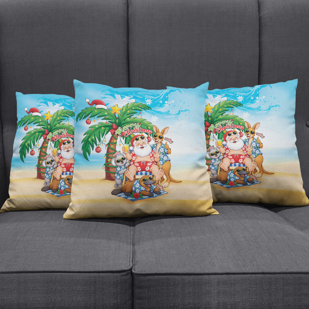 Aussie Christmas Pillow Cover Santa Summer Vibes