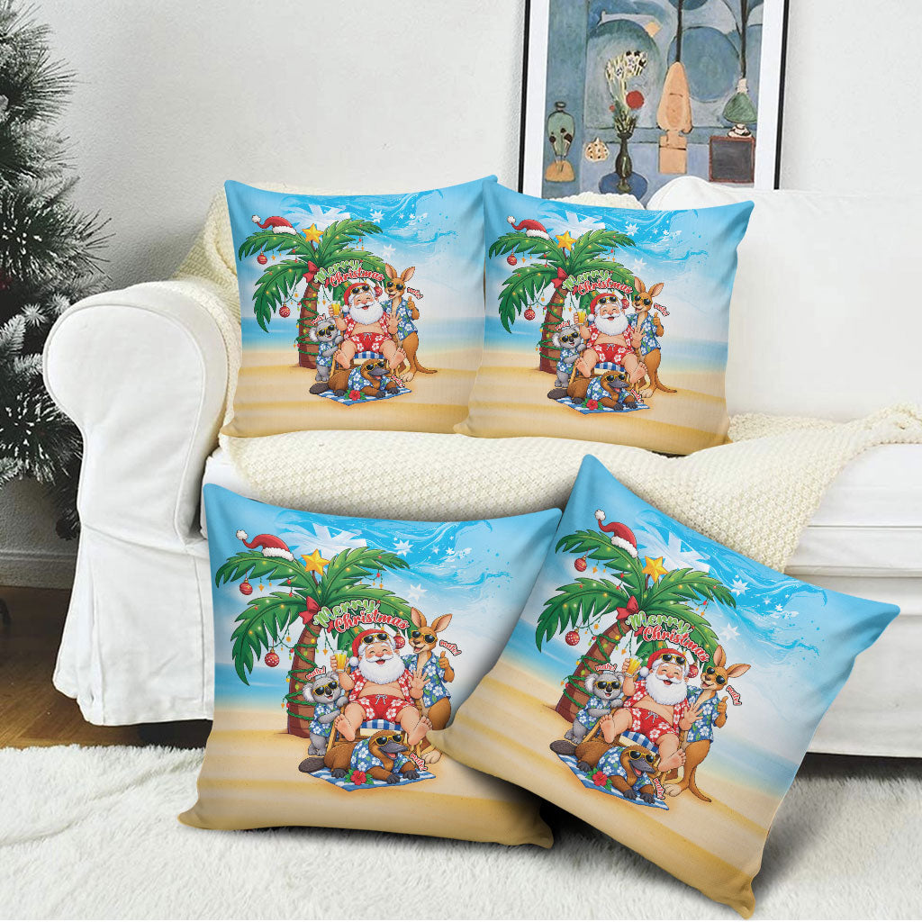 Aussie Christmas Pillow Cover Santa Summer Vibes
