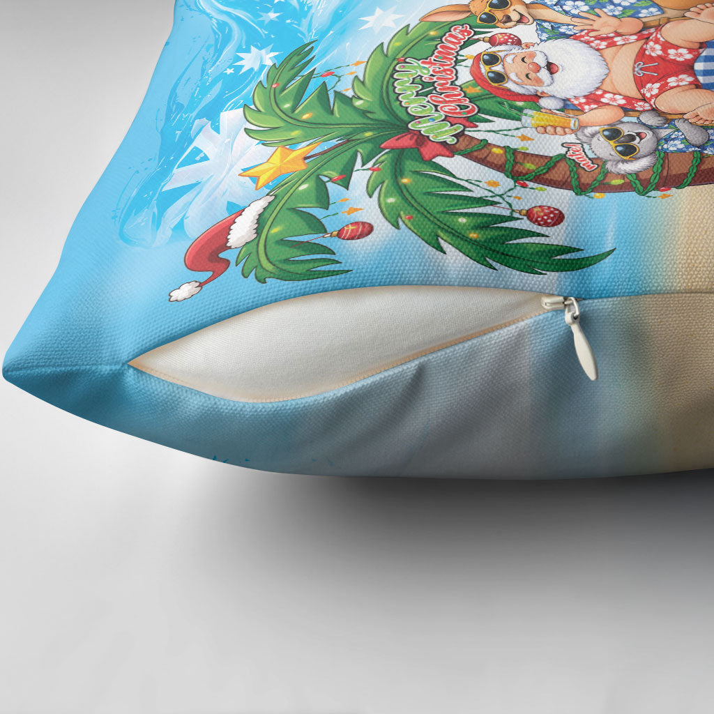 Aussie Christmas Pillow Cover Santa Summer Vibes