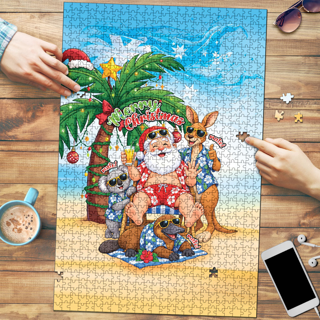 Aussie Christmas Puzzle Santa Summer Vibes