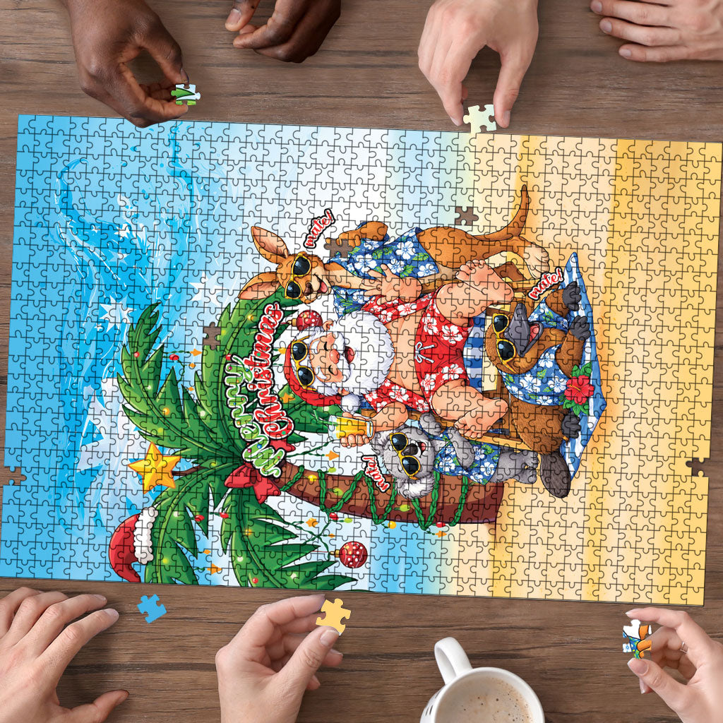 Aussie Christmas Puzzle Santa Summer Vibes
