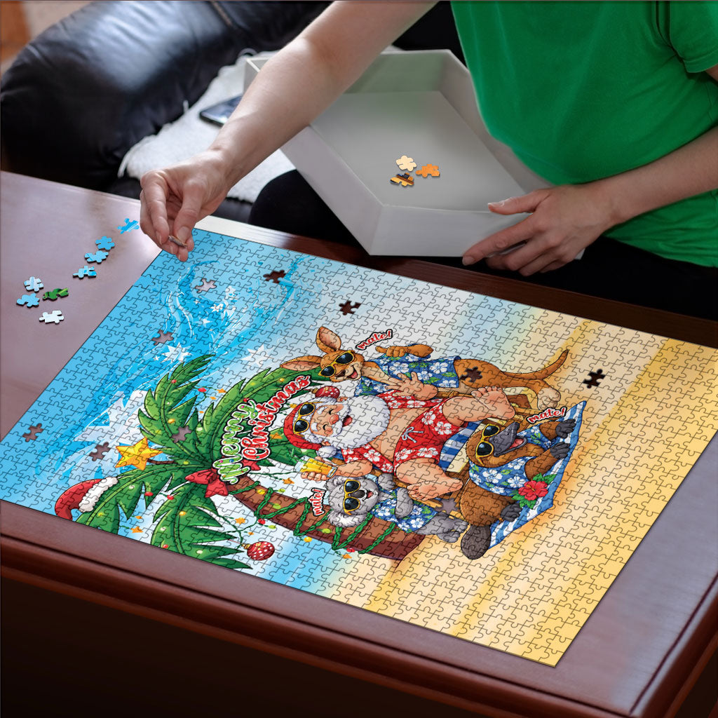 Aussie Christmas Puzzle Santa Summer Vibes