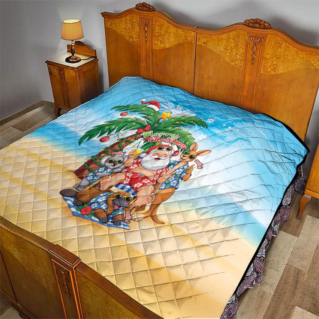 Aussie Christmas Quilt Santa Summer Vibes