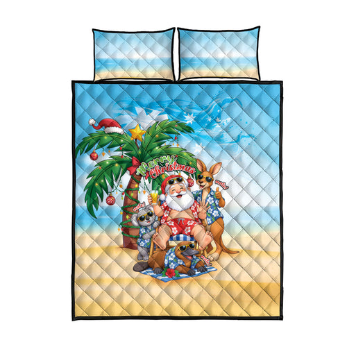 Aussie Christmas Quilt Bed Set Santa Summer Vibes