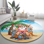 Aussie Christmas Round Carpet Santa Summer Vibes