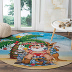 Aussie Christmas Round Carpet Santa Summer Vibes