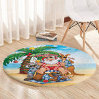 Aussie Christmas Round Carpet Santa Summer Vibes