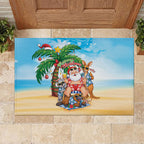 Aussie Christmas Rubber Doormat Santa Summer Vibes