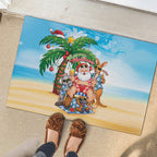 Aussie Christmas Rubber Doormat Santa Summer Vibes