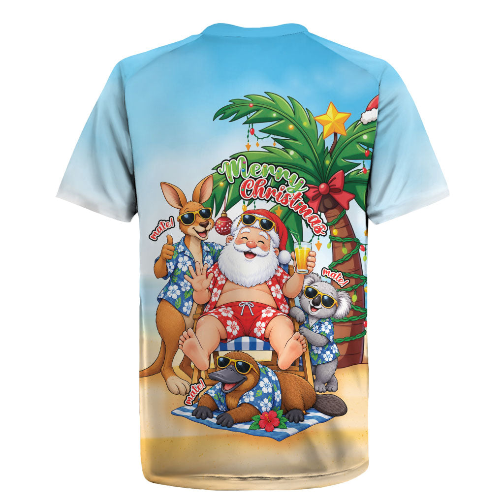 Aussie Christmas Rugby Jersey Santa Summer Vibes