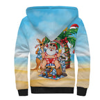 Aussie Christmas Sherpa Hoodie Santa Summer Vibes