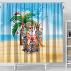 Aussie Christmas Shower Curtain Santa Summer Vibes