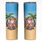 Aussie Christmas Skinny Tumbler Santa Summer Vibes