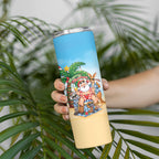 Aussie Christmas Skinny Tumbler Santa Summer Vibes