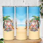 Aussie Christmas Skinny Tumbler Santa Summer Vibes