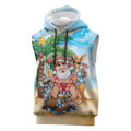 Aussie Christmas Sleeveless Hoodie Santa Summer Vibes